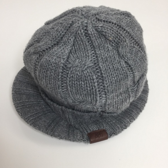 Aeropostale Accessories - Aeropostale A87 Knit Grey Brimmed Beanie Hat O/S